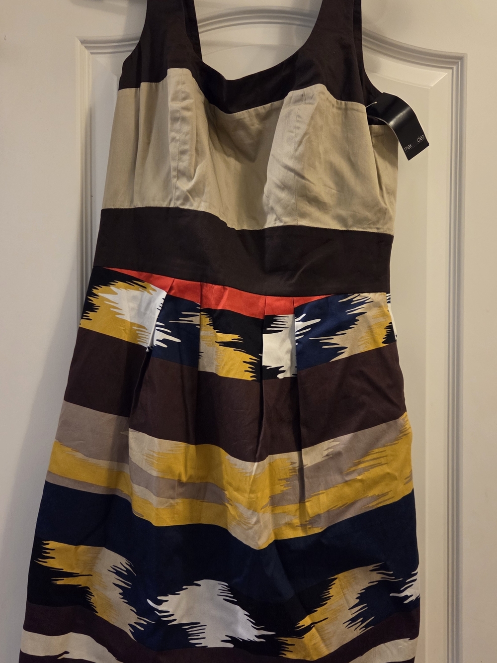 Max & Cleo Multicolor Striped Asymmetrical Sleeveless Dress